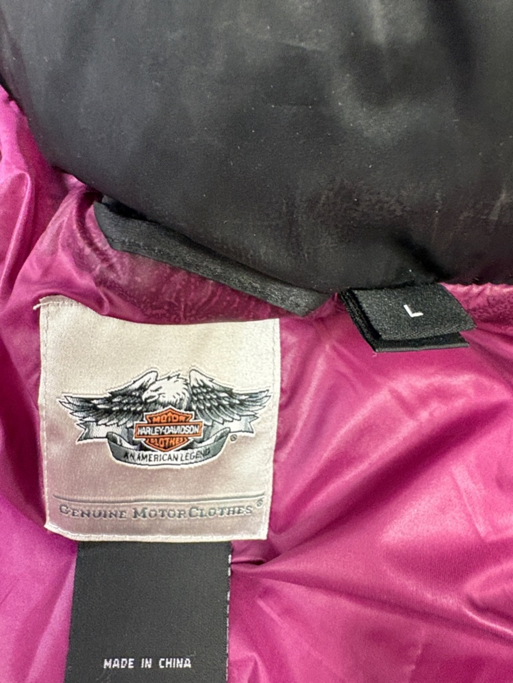 Harley-Davidson Quilted Puffer Vest | Black w/ Purple Accents | Moto Layer L - Picture 6 of 11